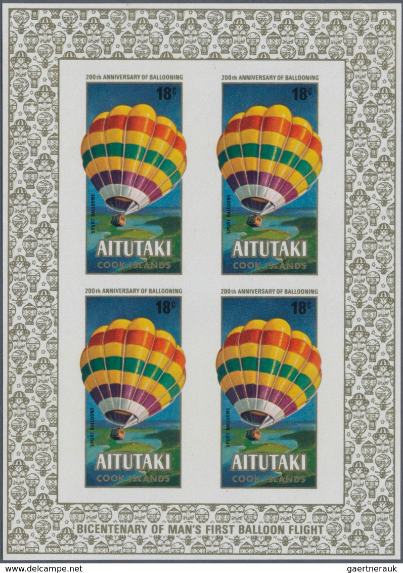 Thematik: Ballon-Luftfahrt / Balloon-aviation: 1983, Aitutaki. Lot Of 3 Complete Sets "200 Years Of - Arbres