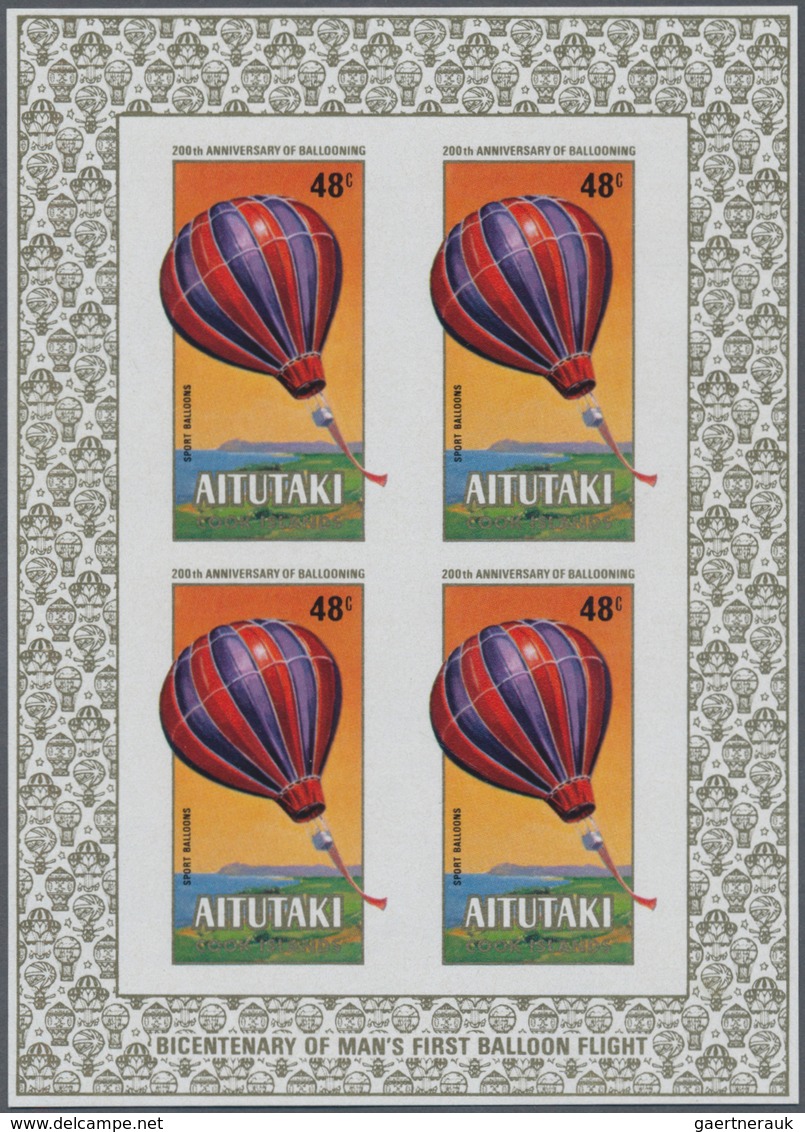 Thematik: Ballon-Luftfahrt / Balloon-aviation: 1983, Aitutaki. Lot Of 3 Complete Sets "200 Years Of - Arbres