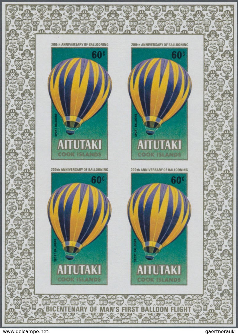 Thematik: Ballon-Luftfahrt / Balloon-aviation: 1983, Aitutaki. Lot Of 3 Complete Sets "200 Years Of - Alberi