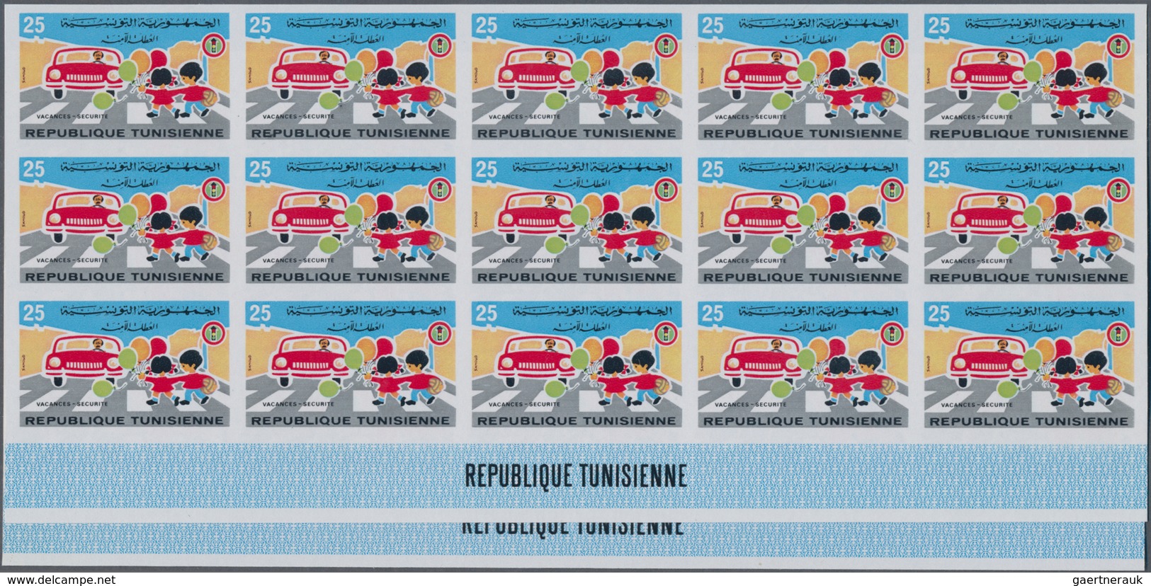 Thematik: Kinder / Children: 1975, Tunisia. Road Safety. Complete Issue (1 Value) In 2 IMPERFORATE B - Sonstige & Ohne Zuordnung