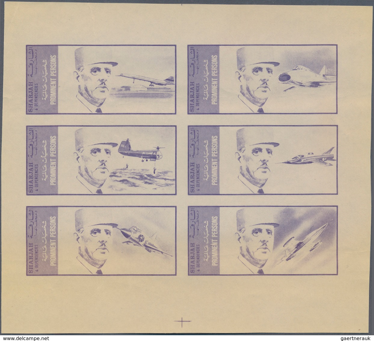 Thematik: Persönlichkeiten / Personalities: 1972, Sharjah. Lot Containing 3 M/s Blueprints For The M - Other & Unclassified