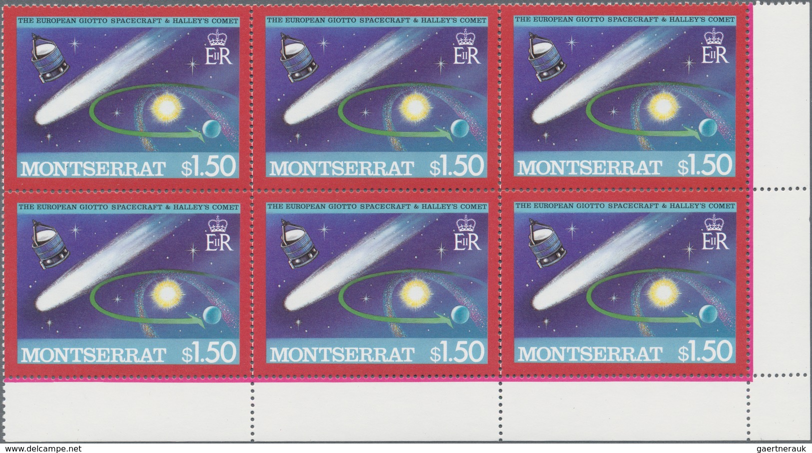 Thematik: Raumfahrt / Astronautics: 1985, Montserrat, Halley's Comet, Investment Lot Of Full Sheets - Autres & Non Classés