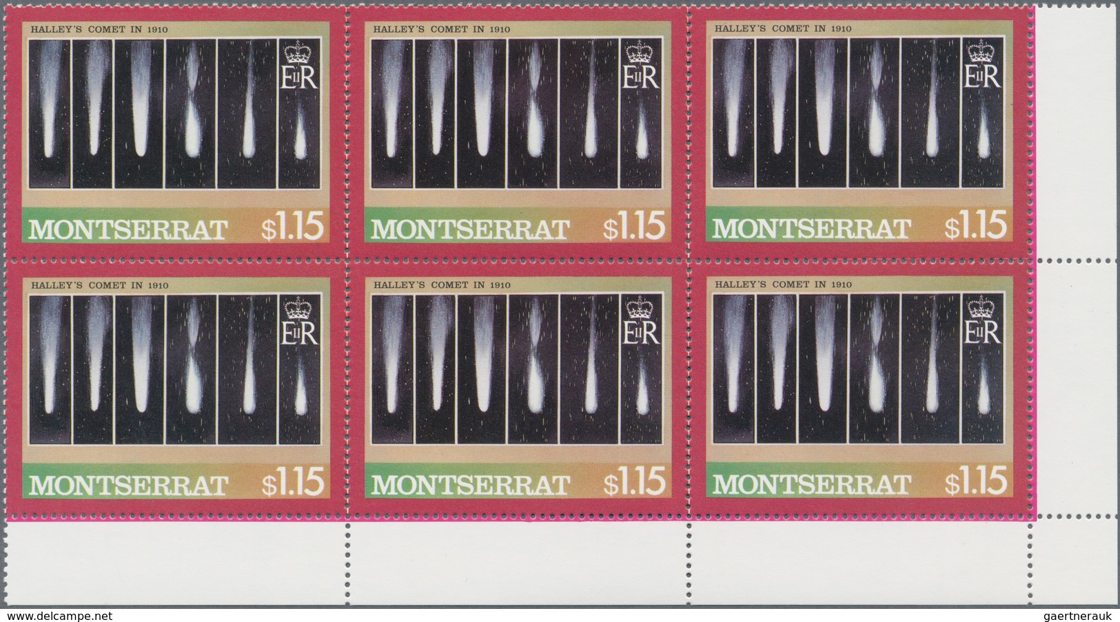 Thematik: Raumfahrt / Astronautics: 1985, Montserrat, Halley's Comet, Investment Lot Of Full Sheets - Autres & Non Classés