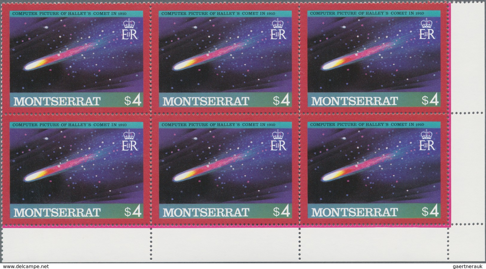 Thematik: Raumfahrt / Astronautics: 1985, Montserrat, Halley's Comet, Investment Lot Of Full Sheets - Autres & Non Classés