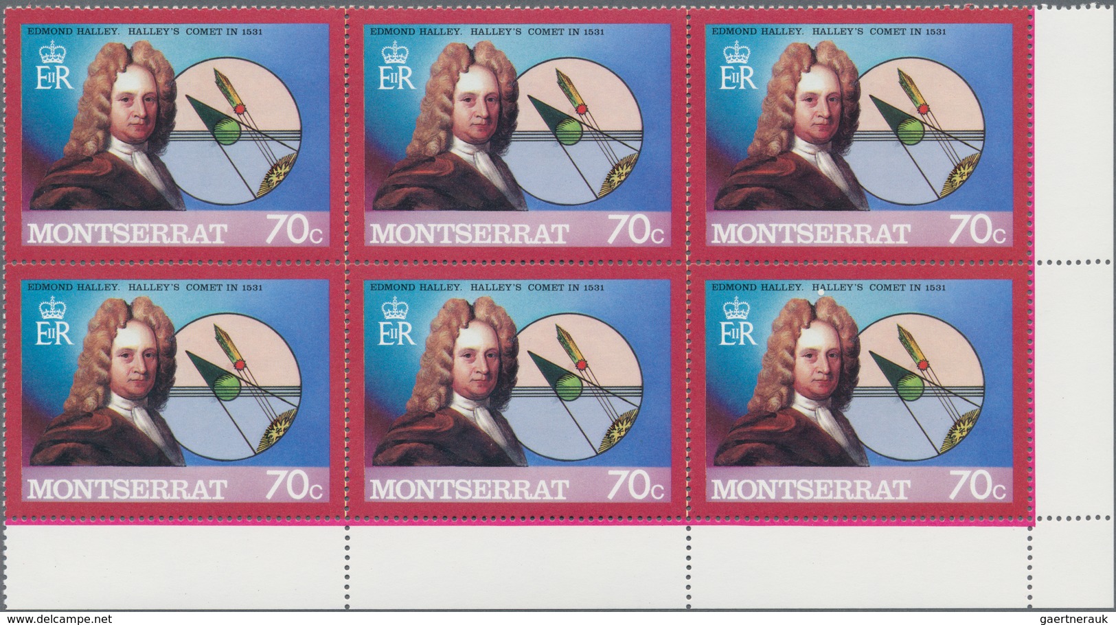 Thematik: Raumfahrt / Astronautics: 1985, Montserrat, Halley's Comet, Investment Lot Of Full Sheets - Autres & Non Classés