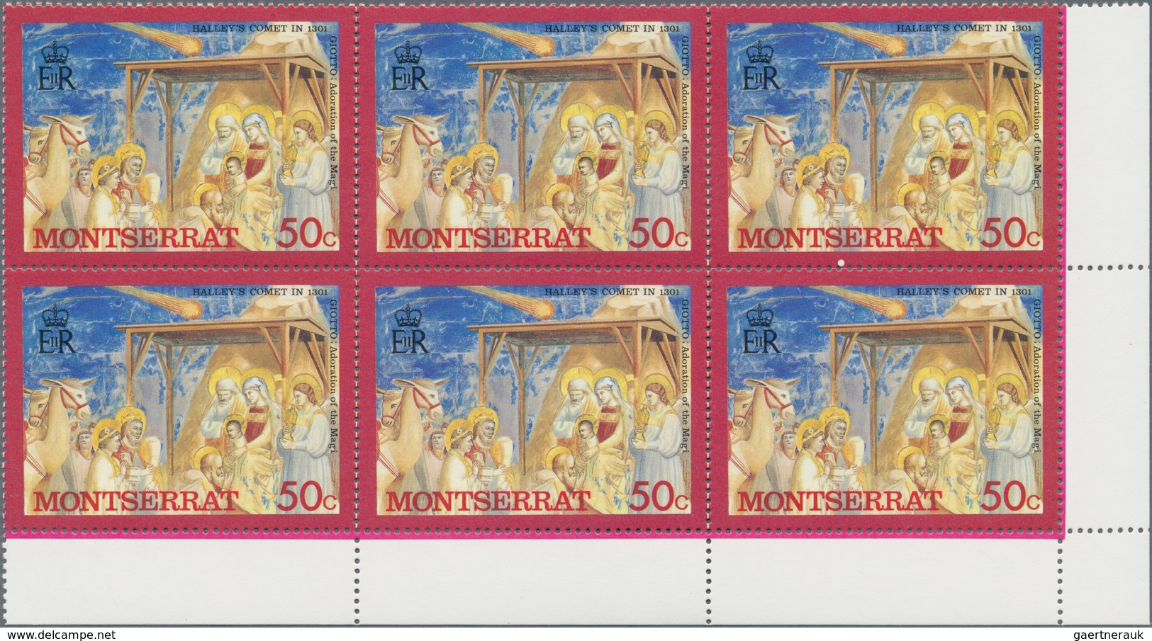 Thematik: Raumfahrt / astronautics: 1985, Montserrat, Halley's Comet, investment lot of full sheets