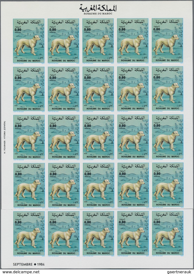 Thematik: Tiere-Hunde / Animals-dogs: 1984, Morocco. Complete Set DOGS (2 Values) In 2 IMPERFORATE B - Chiens
