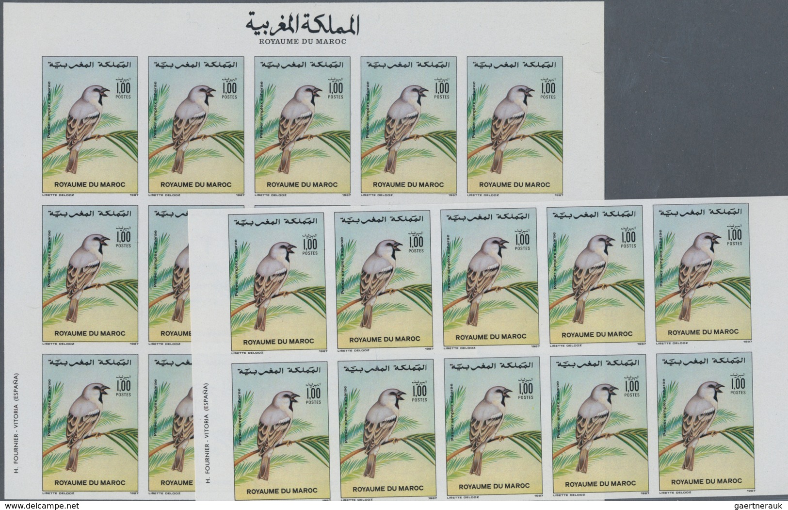 Thematik: Tiere-Vögel / Animals-birds: 1987, Morocco. Complete Set BIRDS (2 Values) In 2 IMPERFORATE - Other & Unclassified