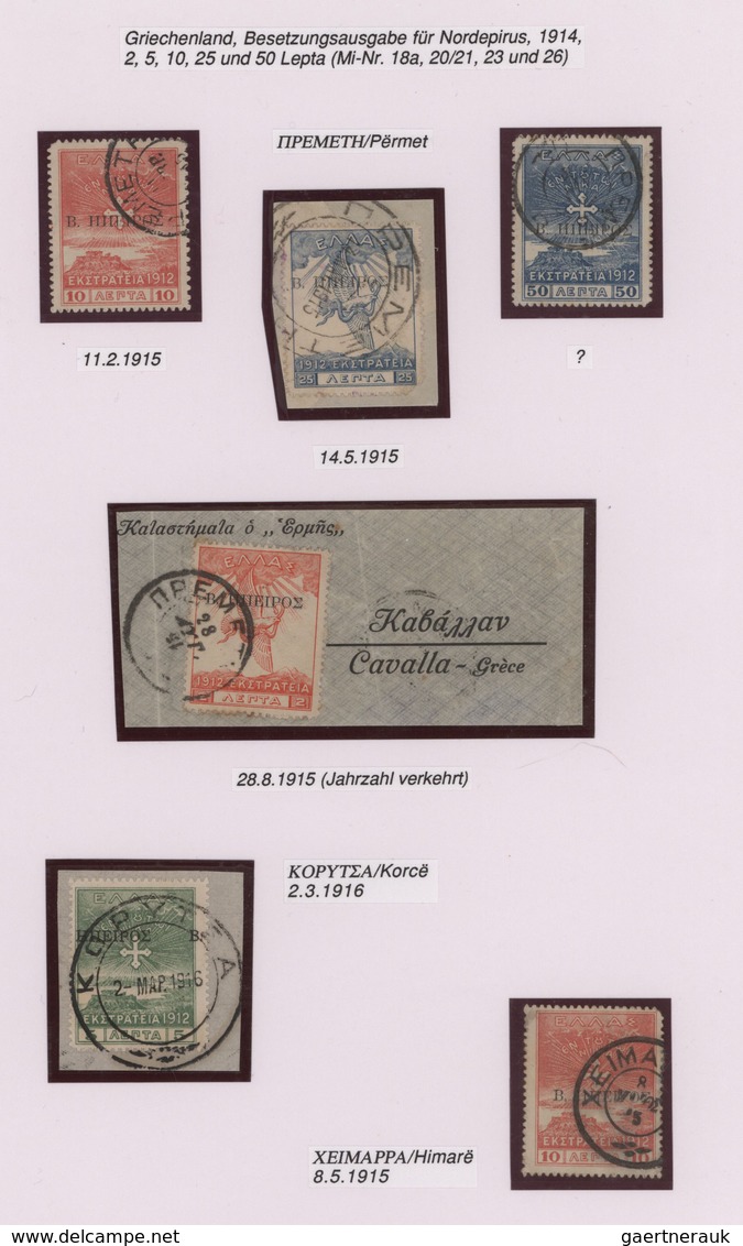 Albanien - Besonderheiten: 1912/1918 ca., ALBANIA LOCAL ISSUES AND SPECIALITIES: comprehensive speci