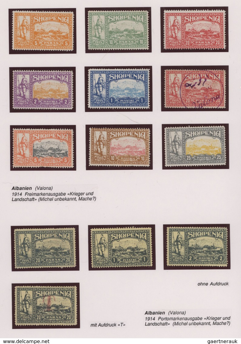 Albanien - Besonderheiten: 1912/1918 ca., ALBANIA LOCAL ISSUES AND SPECIALITIES: comprehensive speci