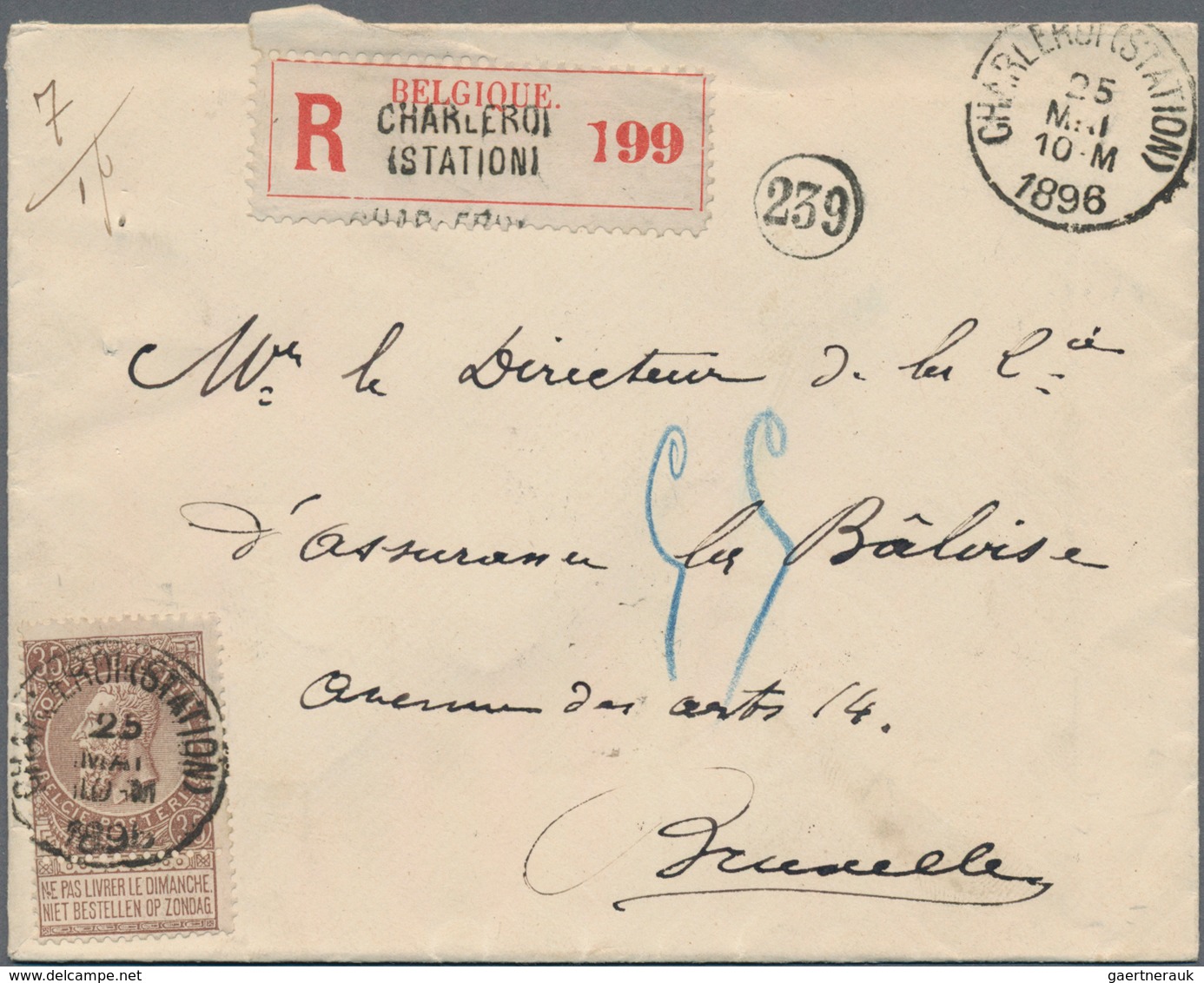 Belgien: 1866/1960 holding of ca. 280 letters, cards and postal stationery, incl. registered mail, g