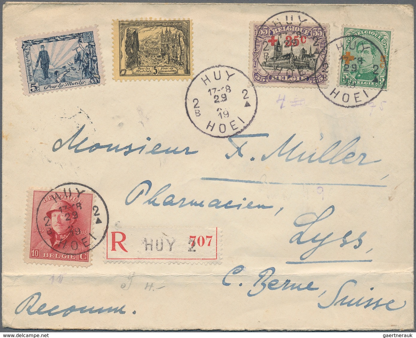 Belgien: 1890-1941, Partie Mit 14 Briefen, Belegen Und Ganzsachen, Dabei Auch Nette Zusatzfrankature - Collections