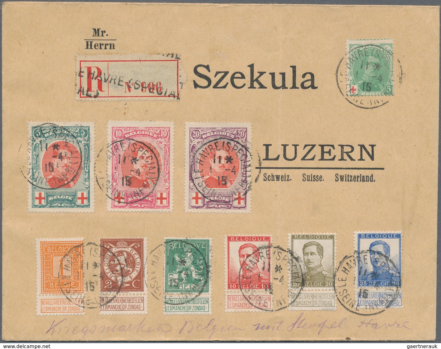 Belgien: 1890-1941, Partie Mit 14 Briefen, Belegen Und Ganzsachen, Dabei Auch Nette Zusatzfrankature - Collections