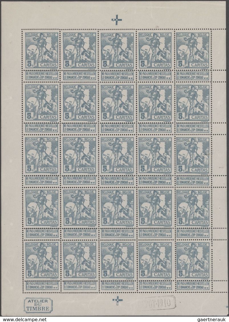 Belgien: 1910, Charity Issue "Tuberculosis Fighting", 5c.+10c. Type "Montald" And 1c., 2c. And 10c. - Collections