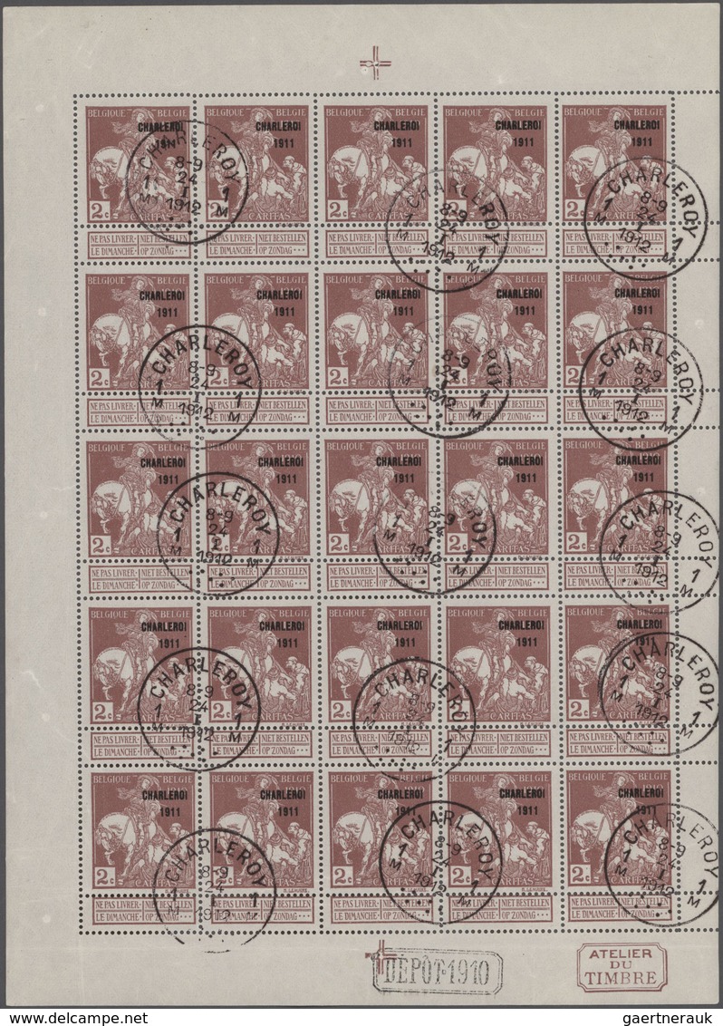 Belgien: 1911, "CHALEROI 1911" Overprints On 1910 Charity Issue, 1c.-5c. Type "Montald" And 1c.-10c. - Colecciones