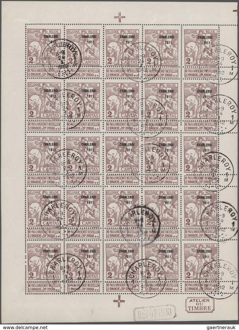 Belgien: 1911, "CHALEROI 1911" Overprints On 1910 Charity Issue, 1c.-5c. Type "Montald" And 1c.-10c. - Collections