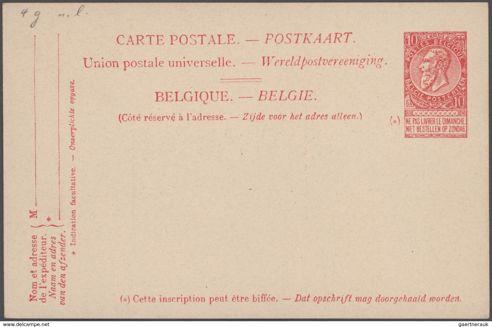 Belgien - Ganzsachen: 1871/1939 Collection Of About 330 Unused And Used Postal Stationeries In Large - Altri & Non Classificati