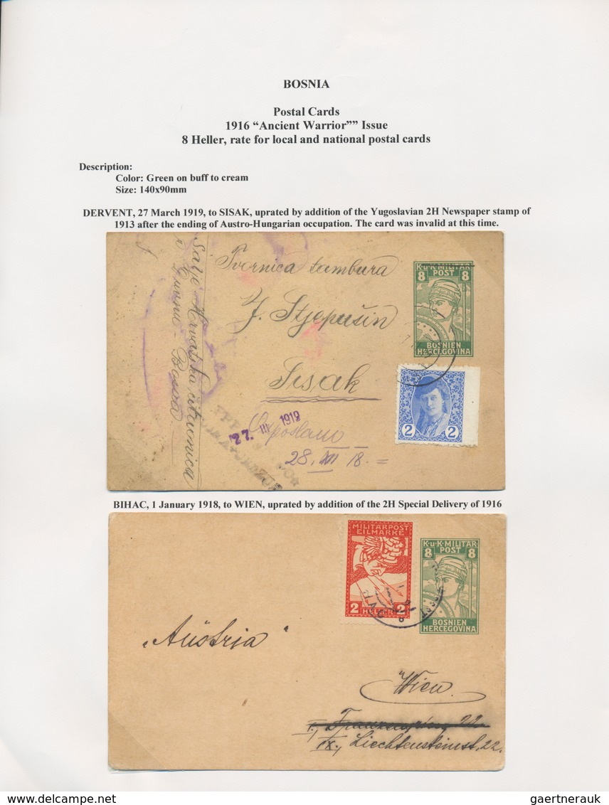 Bosnien und Herzegowina (Österreich 1879/1918): STATIONERIES 1879/1918, specialised collection of ap