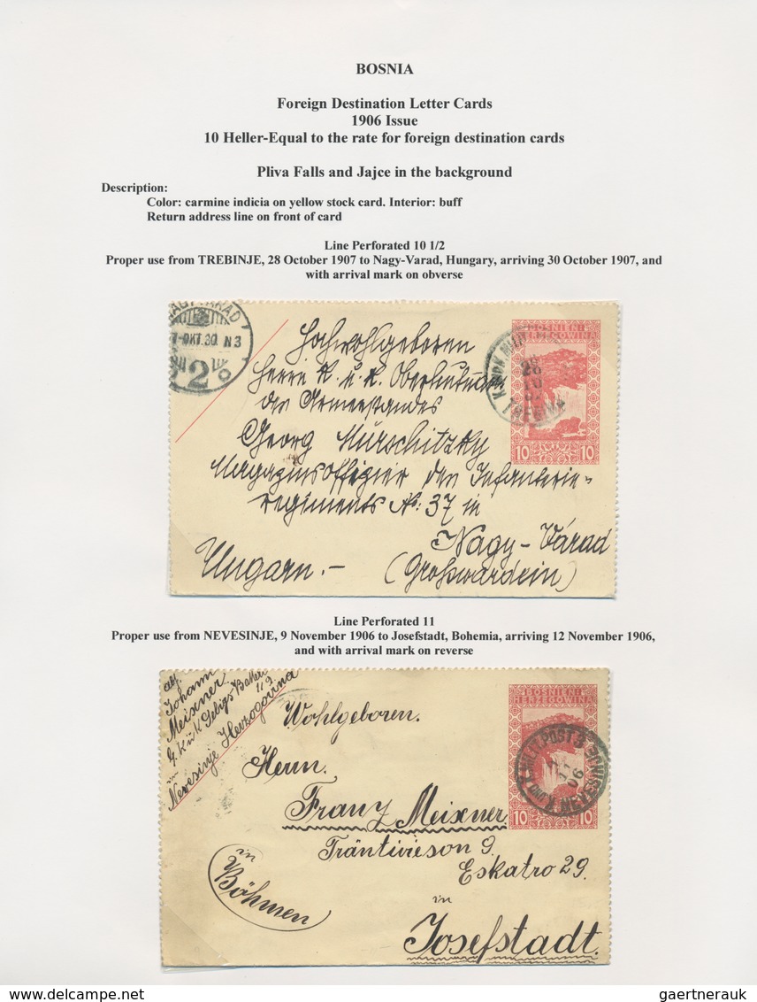 Bosnien und Herzegowina (Österreich 1879/1918): STATIONERIES 1879/1918, specialised collection of ap