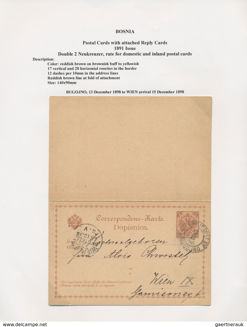 Bosnien und Herzegowina (Österreich 1879/1918): STATIONERIES 1879/1918, specialised collection of ap