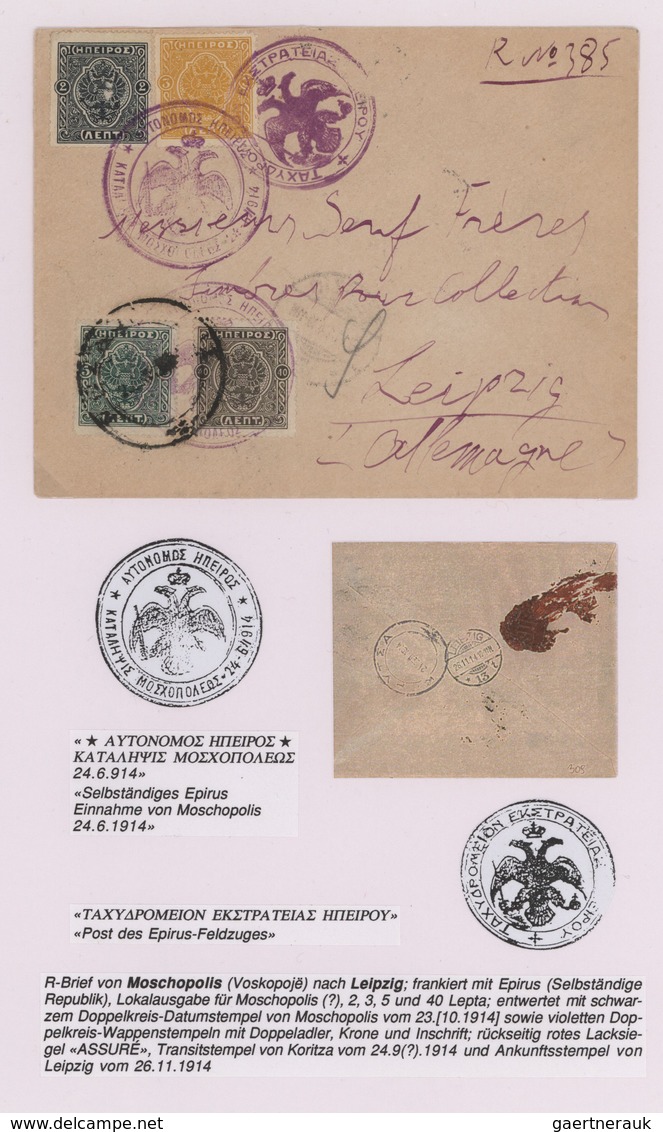 Epirus: 1914, Comprehensive Collection Of Epirus Local Stamps, Comprising The So-called 'MOSHOPOLIS" - Epirus & Albanie