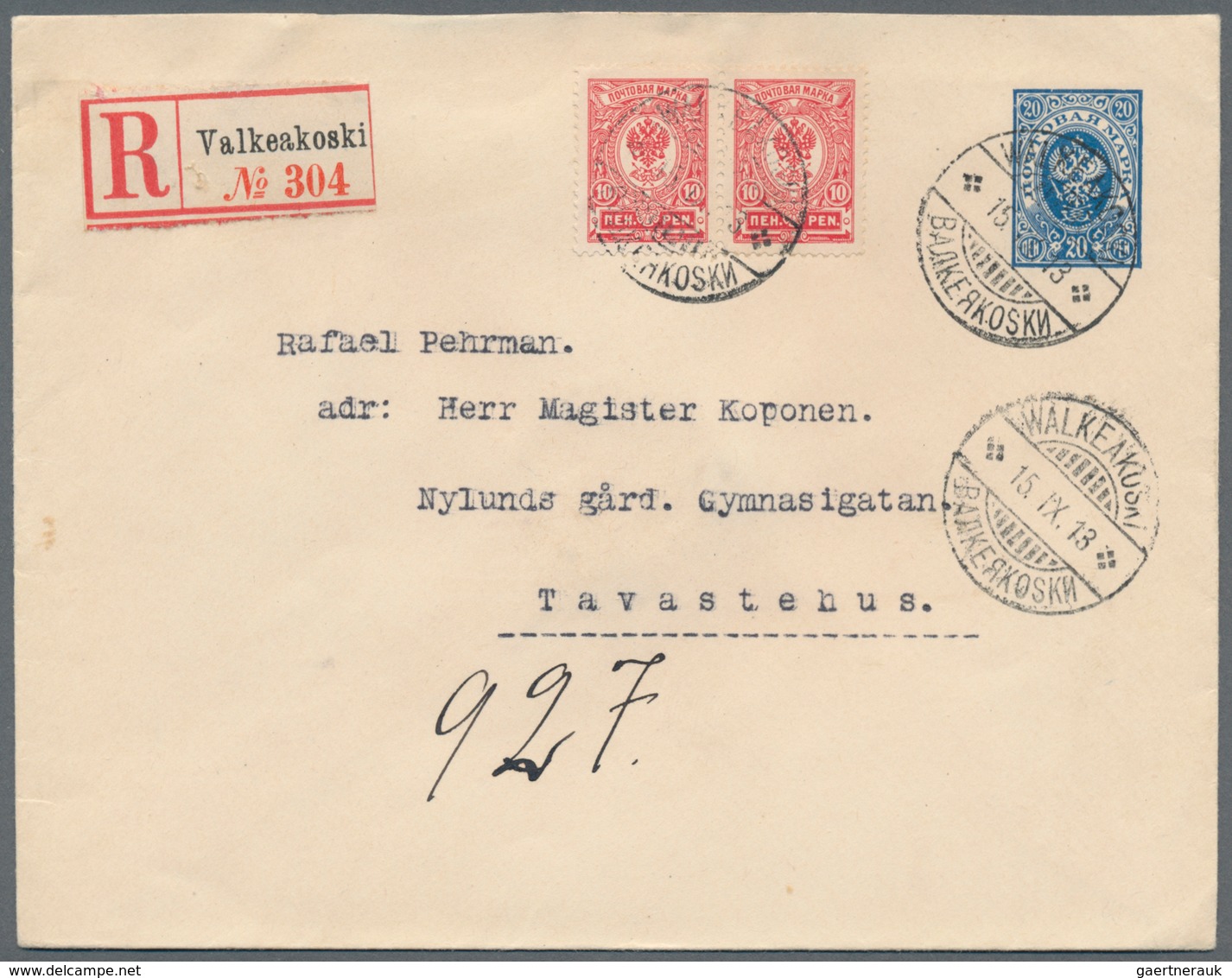 Finnland: 1870/1990, Holding Of Ca. 150 Letters, Cards And Postal Stationery, Incl. Registered Mail, - Lettres & Documents