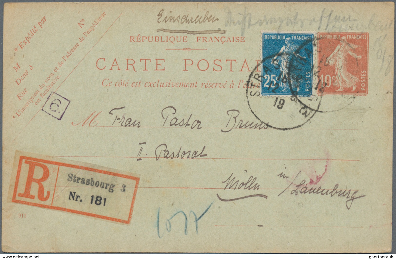 Frankreich: 1860/2010, holding of ca. 450 letters, cards, precursor cards, picture-postcards, intern