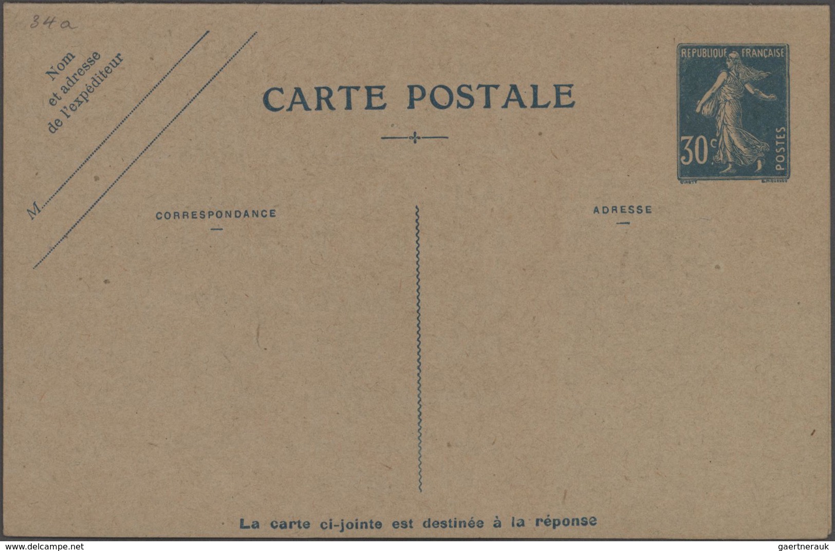 Frankreich - Ganzsachen: 1870/1935 Collection Of About 270 Unused And Used Postal Stationeries In La - Other & Unclassified