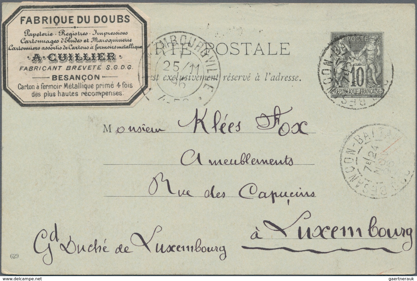 Frankreich - Ganzsachen: 1883/96 ca. 100 unused and used postal stationery postcards and lettercards