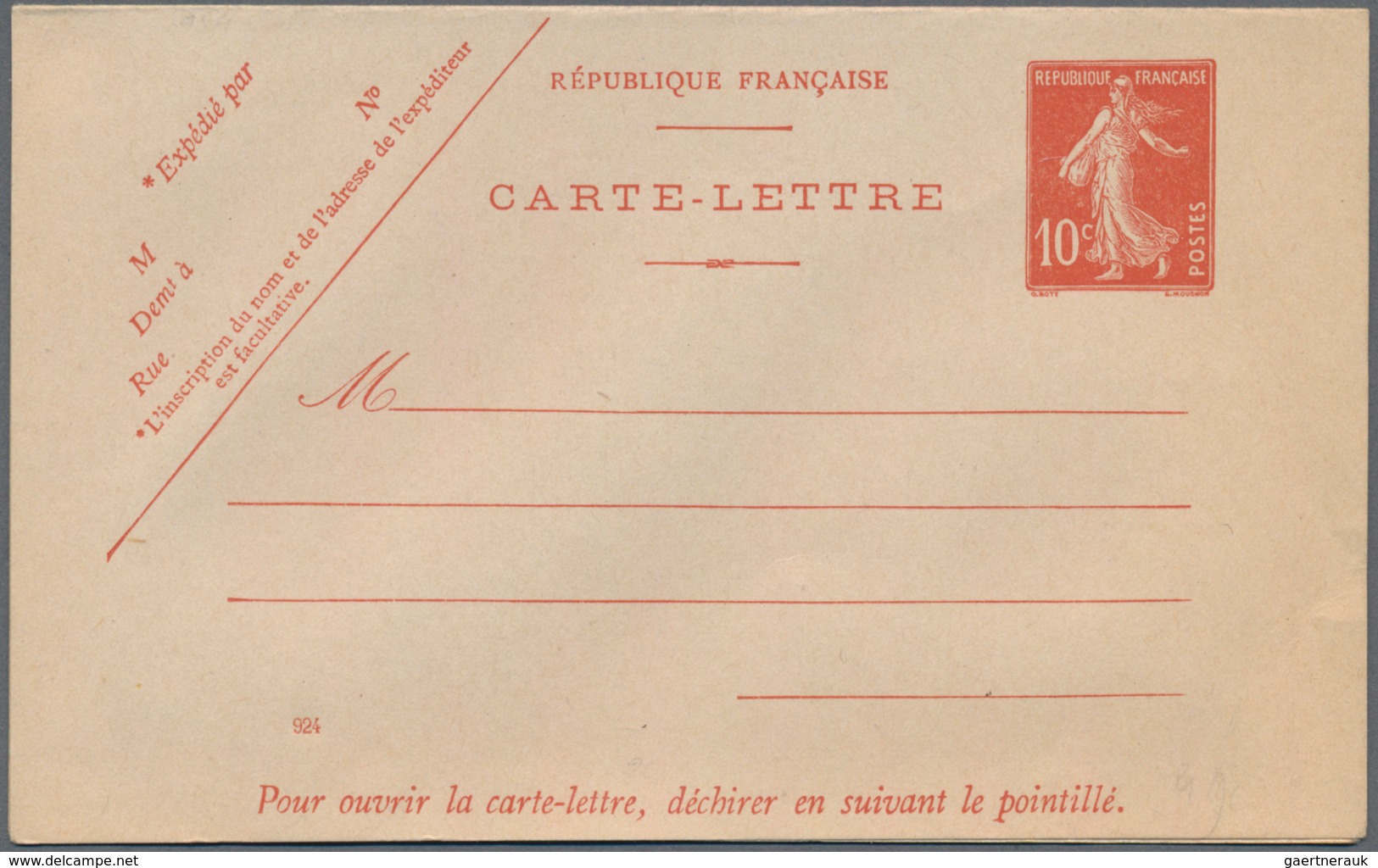 Frankreich - Ganzsachen: 1906/26 Ca. 130 Unused And Used Lettercards, All Type Semeuse Camée, All Wi - Otros & Sin Clasificación