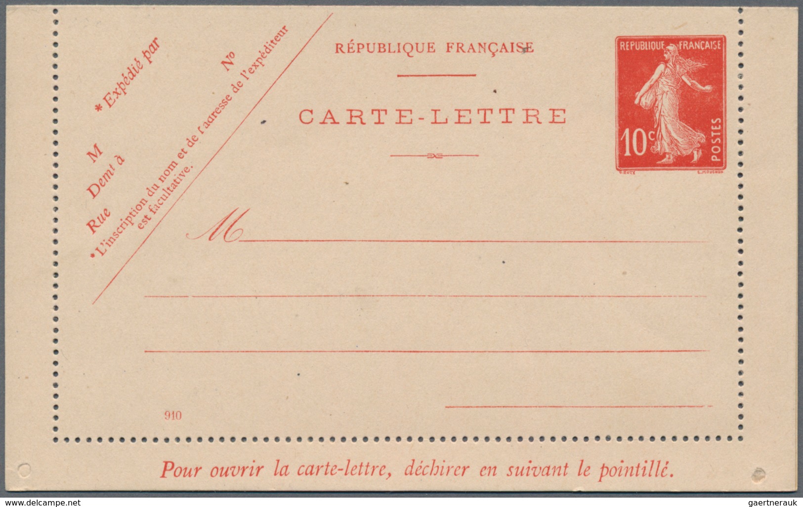 Frankreich - Ganzsachen: 1906/26 Ca. 130 Unused And Used Lettercards, All Type Semeuse Camée, All Wi - Autres & Non Classés