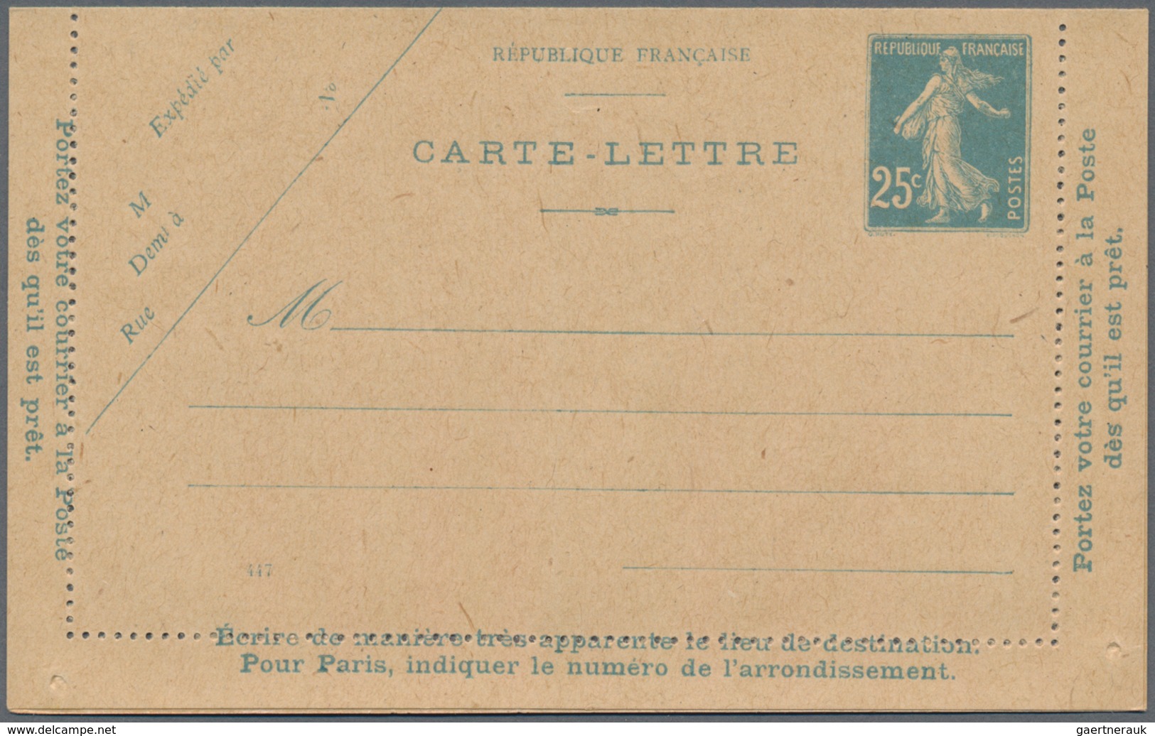 Frankreich - Ganzsachen: 1906/26 Ca. 130 Unused And Used Lettercards, All Type Semeuse Camée, All Wi - Autres & Non Classés