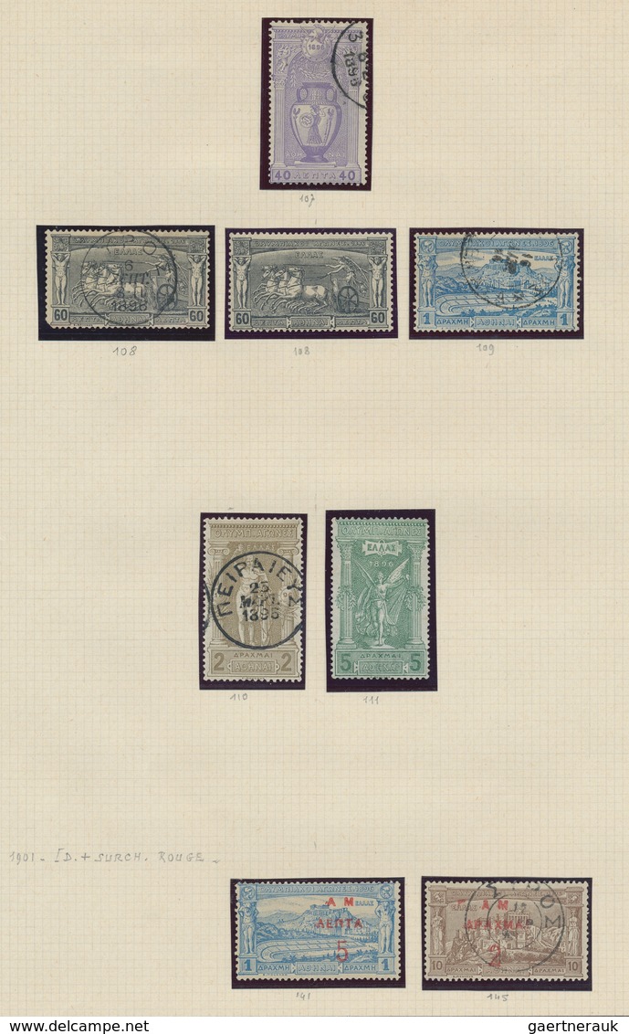 Griechenland: 1861/1930 (ca.), Greece/area, Used An Mint Collection In An Album, From A Nice Section - Used Stamps