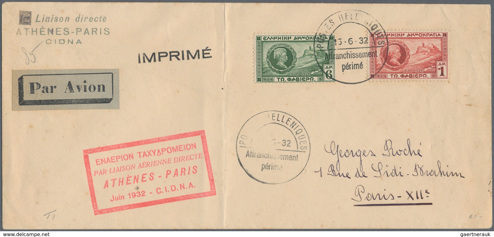 Griechenland: 1886 - 1960 (ca.), Posten Von über 80 Belegen, Dabei Samos, Zensur WK I., Kreta Nach U - Gebraucht