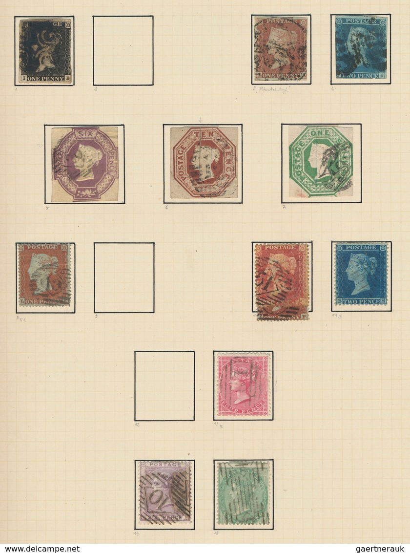 Großbritannien: 1840/1980, Used And Mint Colelction In Four Albums, Varied Condition, Main Value In - Autres & Non Classés