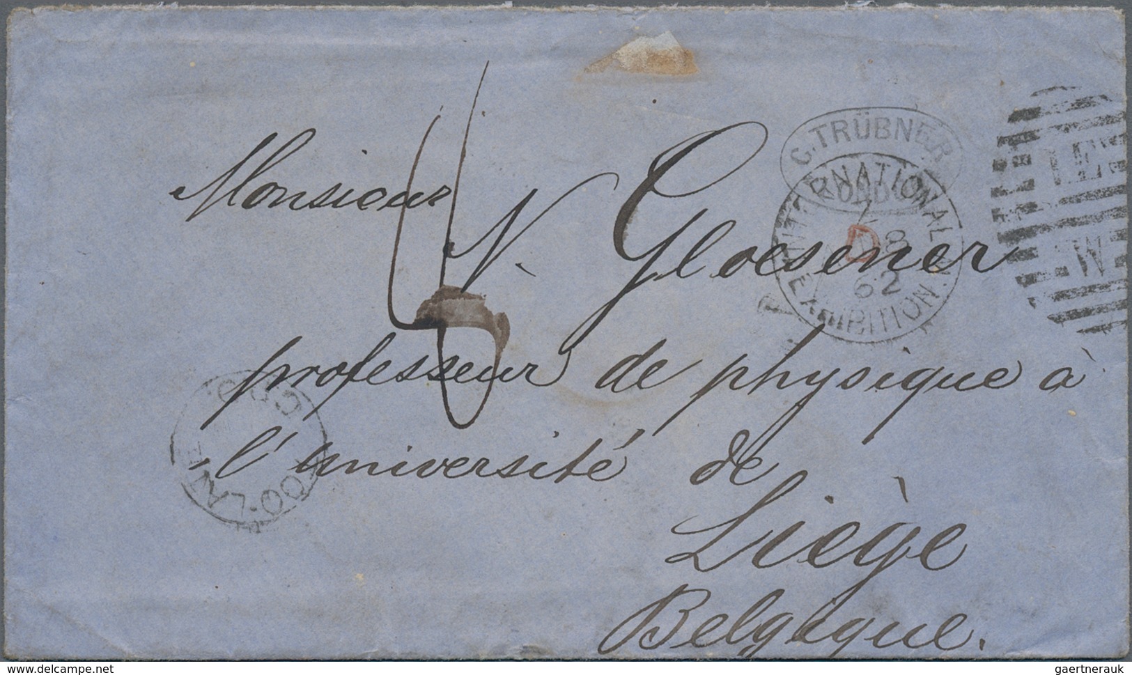 Großbritannien - Stempel: 1862/1930, Two Entires: Stampless Cover With Duplex Mark "INTERNATIONAL EX - Marcofilie