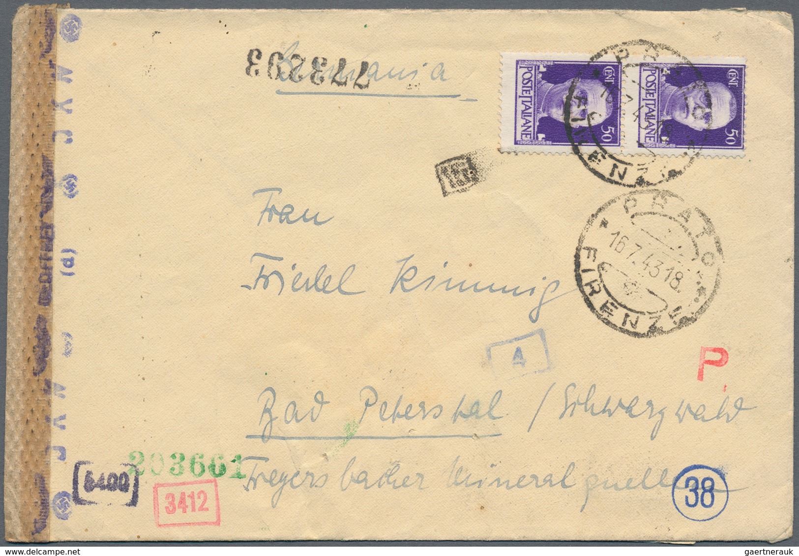 Italien: 1821 - 1971 (ca.), Accumulation Of 75 Covers, Besides, Among Other Things, Ship's Mail Aron - Collections