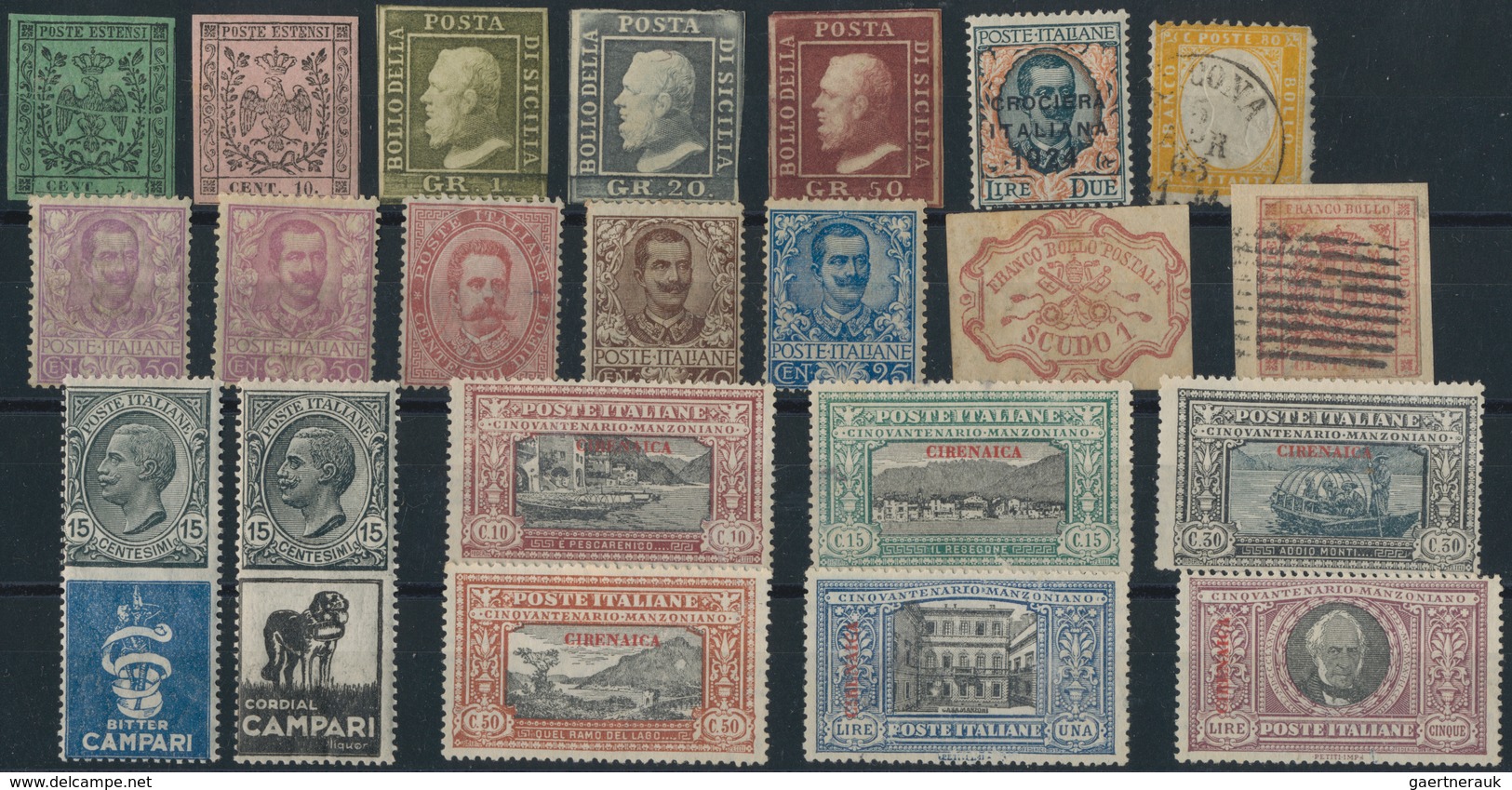Italien: 1852/1934, Italy/area, Mainly Mint Lot Of 34 Stamps, As Usual Varied Condition, Comprising - Collections