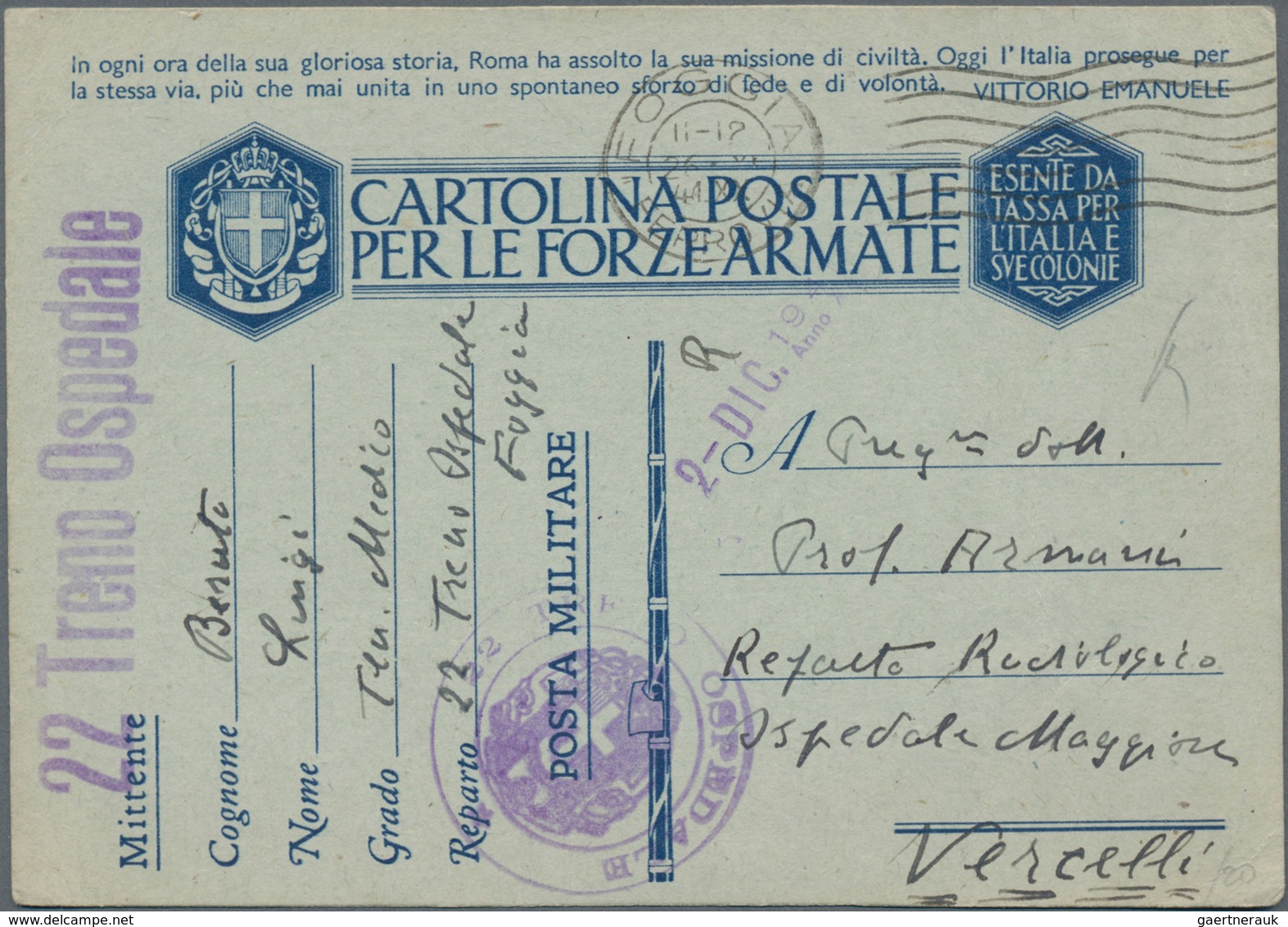 Italien: 1867/2012 Holding Of Ca. 260 Letters, Cards, Picture-postcards, Military Cards And Used Pos - Collections