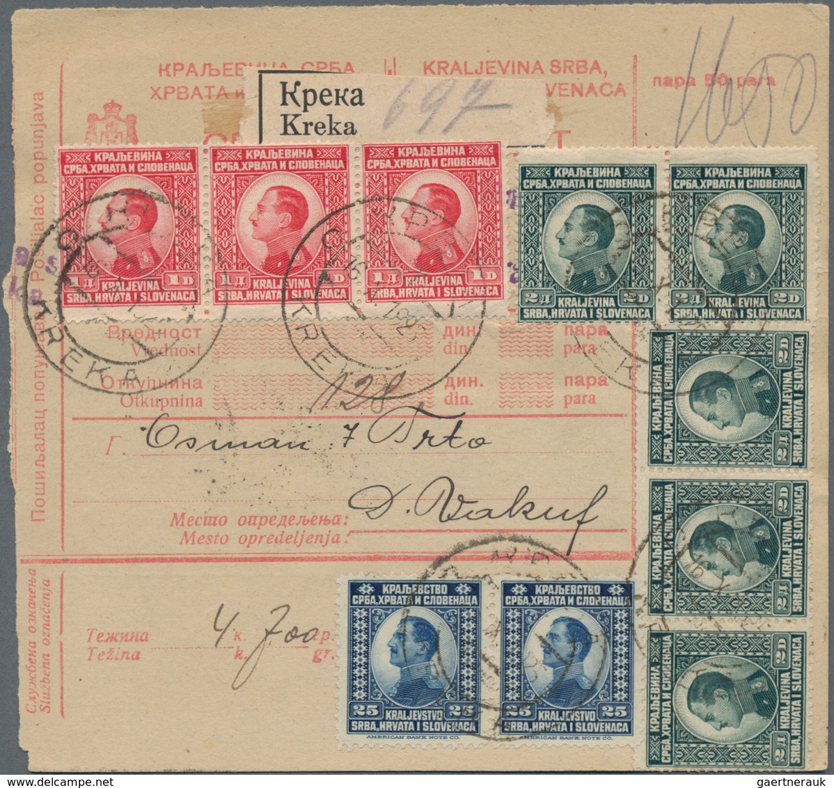 Jugoslawien: 1920/92 Small Holding Of About 130 Covers, Service Letters, Cards, Parcel Cards, Pictur - Lettres & Documents