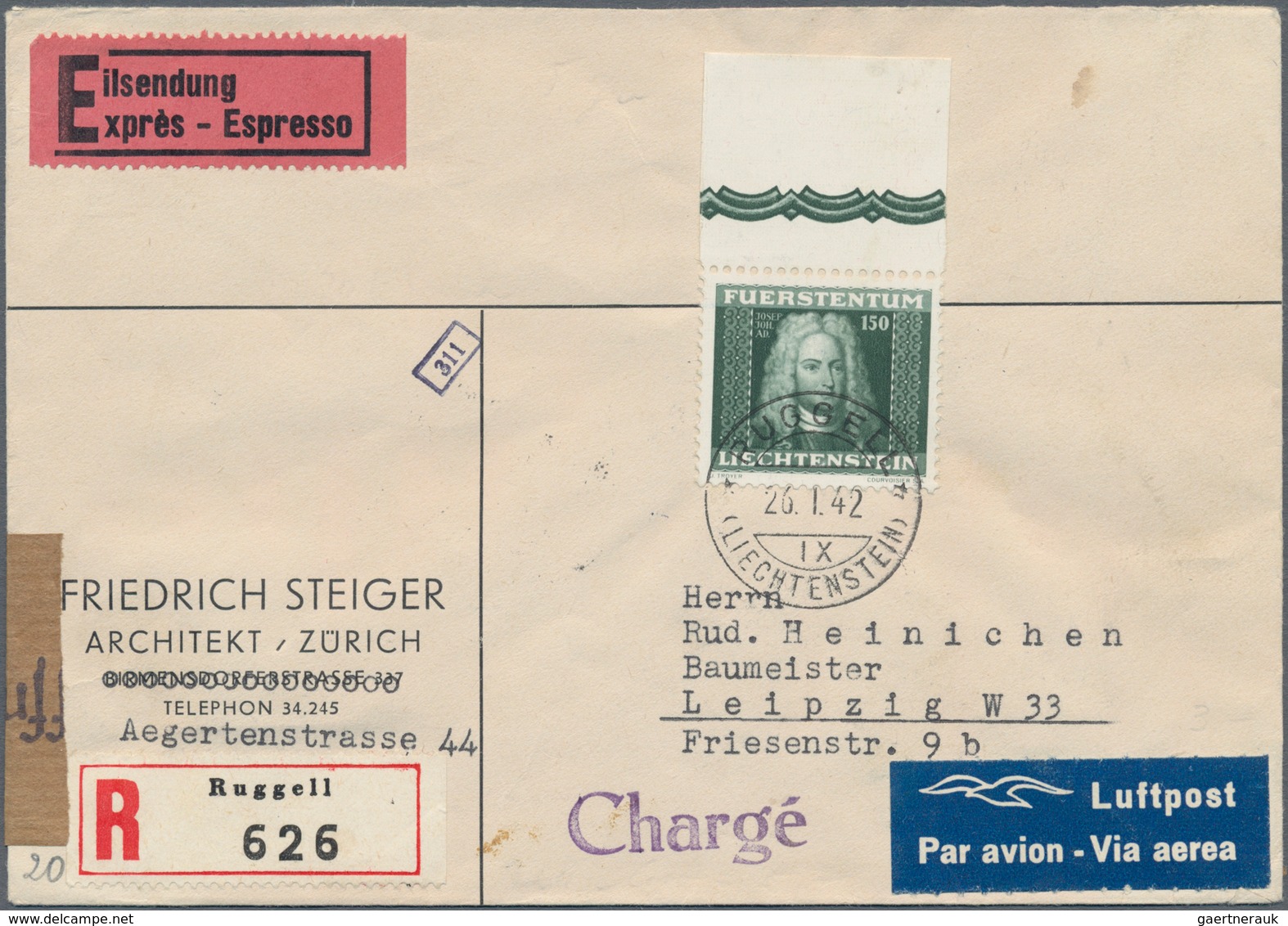 Liechtenstein: 1920/66, Posten von ca. 30 Briefe, AK und gebrauchten Ganzsachen, dabei gute Bild-Gs.