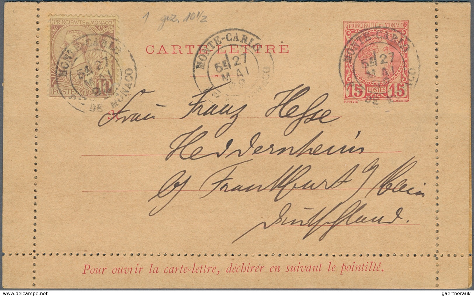 Monaco: 1887-1953, Partie Mit 50 Briefen, Belegen Und Ganzsachen, Dabei Auch Nette Ansichtskarten, Z - Covers & Documents