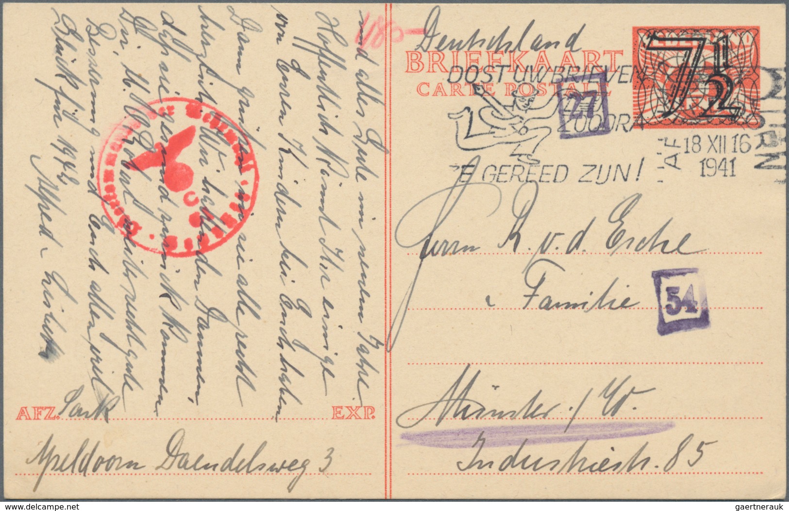 Niederlande: 1877/98, Small Holding Of Ca. 120 Letters, Service Letters, Parcel Cards, Picture-postc - Lettres & Documents