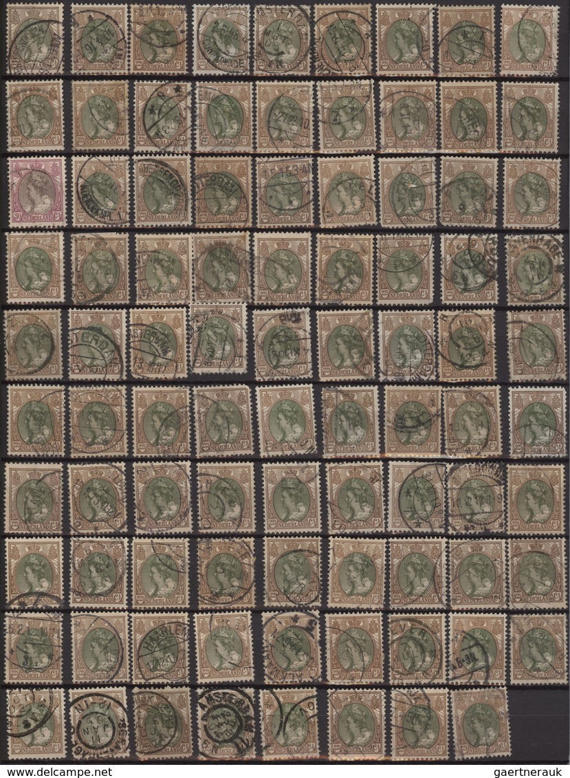 Niederlande: 1891/1908 Ca., PLATE FLAWS And VARIETIES, Extensive Accumulation With Hundreds Of Stamp - Storia Postale