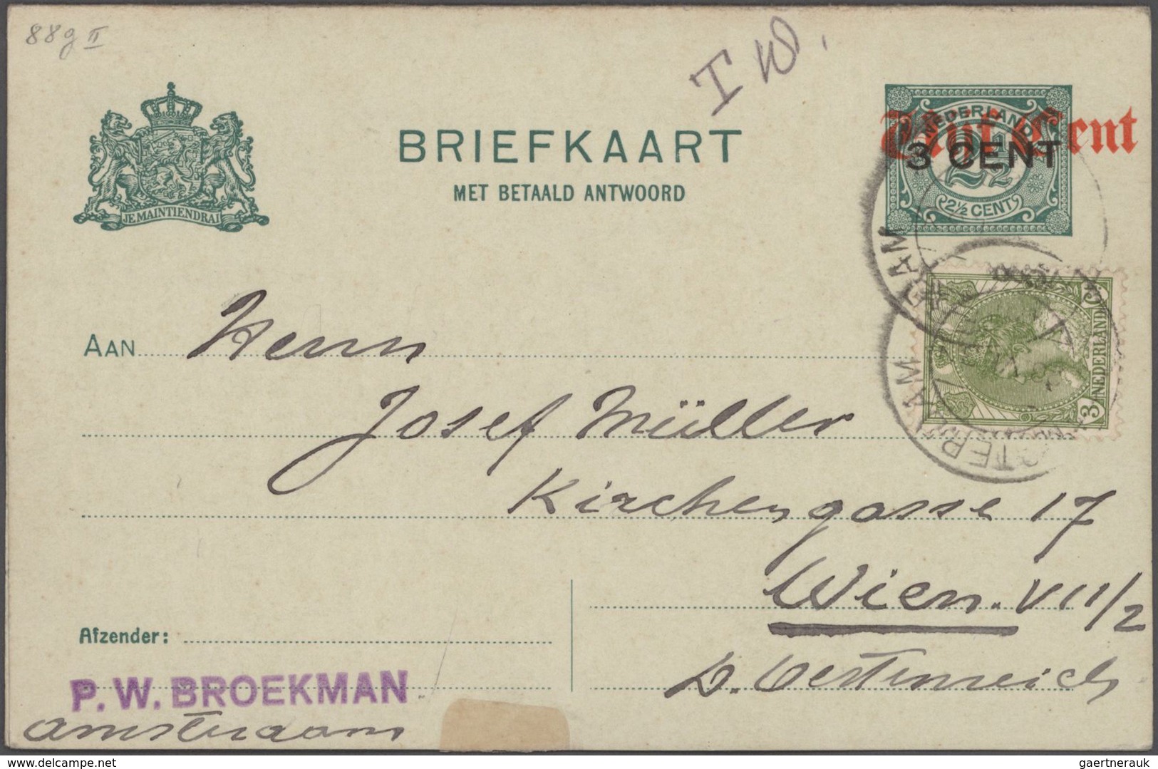 Niederlande - Ganzsachen: 1876/1926 specialized collection of about 550 unused and used postal stati