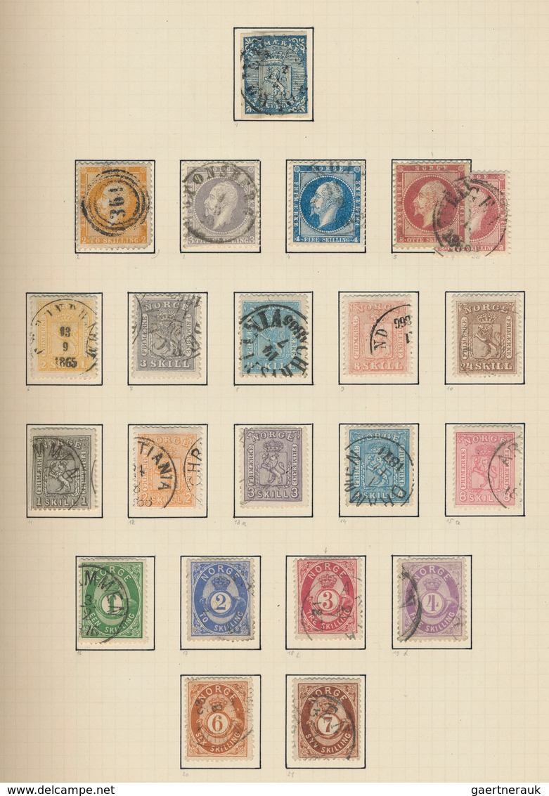 Norwegen: 1855/2000, Used And Mint Collection/accumulation In Three Albums, From A Nice Section Clas - Oblitérés