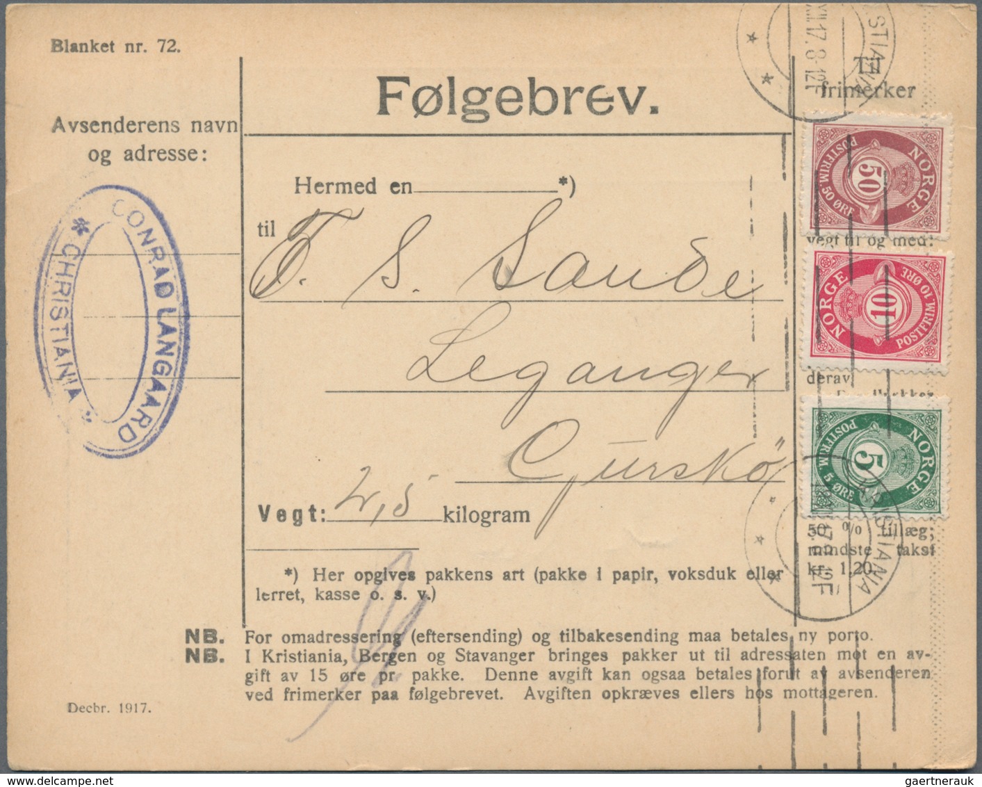 Norwegen: 1884/95, Small Holding Of Ca. 110 Letters, Service Letters, Parcel Cards, Picture-postcard - Oblitérés