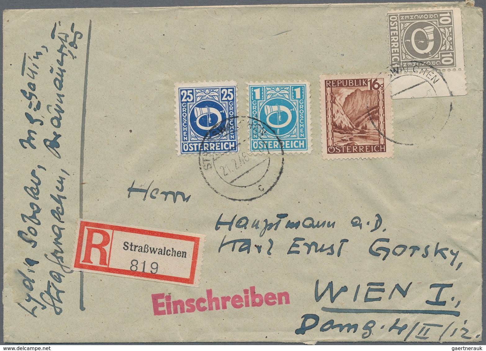 Österreich: 1945 - 1952 (ca.), Posten Von über 90 Belegen, Beginnend Mit Überroller 12 Pf Hitler Mit - Sammlungen