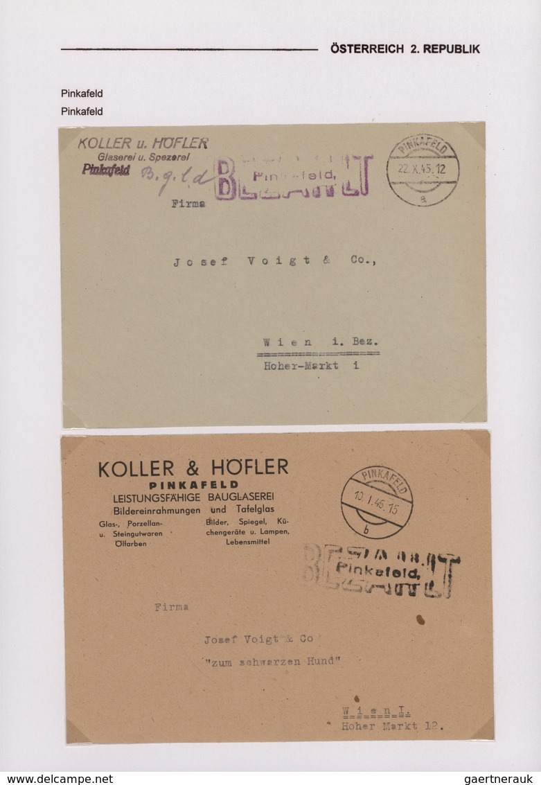 Österreich: 1945/1946, BARFREIMACHUNG, Sammlung Mit Ca.90 Belegen Im Ordner, Dabei Verschiedene Form - Collections