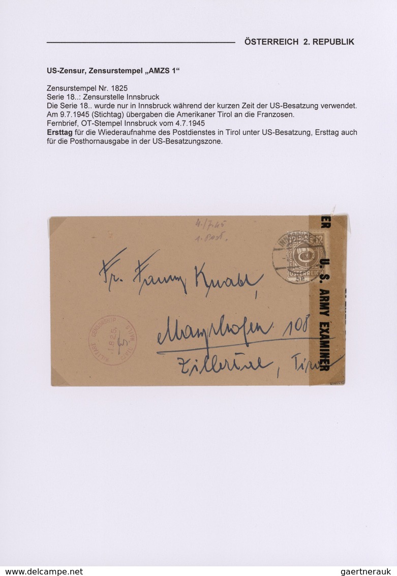 Österreich: 1945/1948, US-ZENSUR In Österreich, Reichhaltige Sammlung Mit Ca.80 Belegen, Dabei Versc - Collections